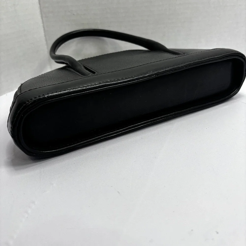 Cleo & Patek‎ Paris Black Leather Half Moon Dome Top Handle Handbag Bag